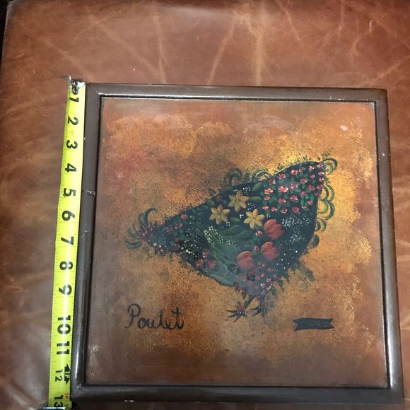 Hand painted rooster tray - Picture 3 of 3